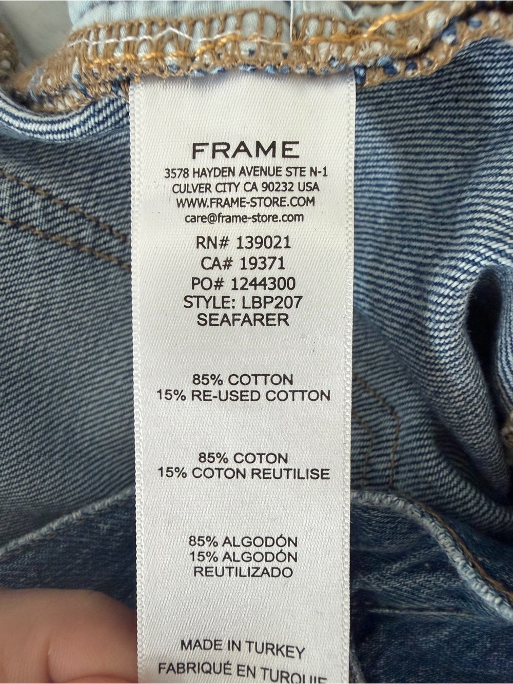 FRAME Le Baggy Palazzo Jeans in Seafarer, Size 26 - Picture 13 of 13